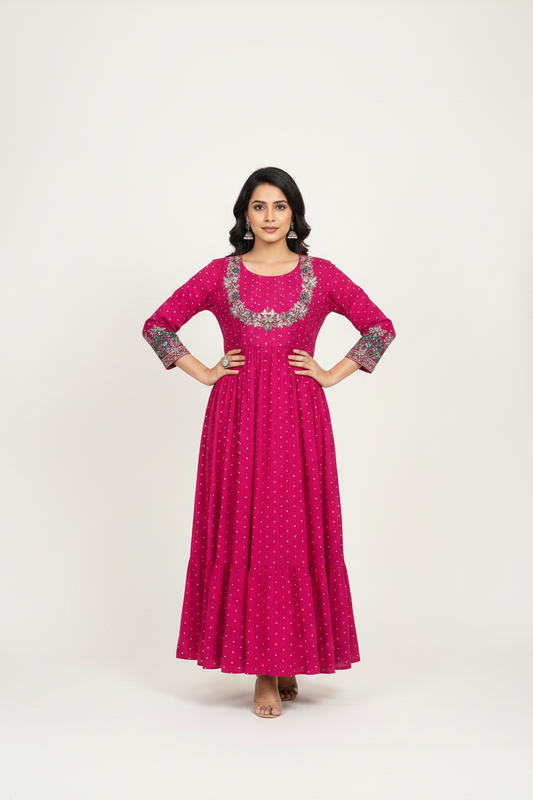 TSG76-Mul Chanderi Top