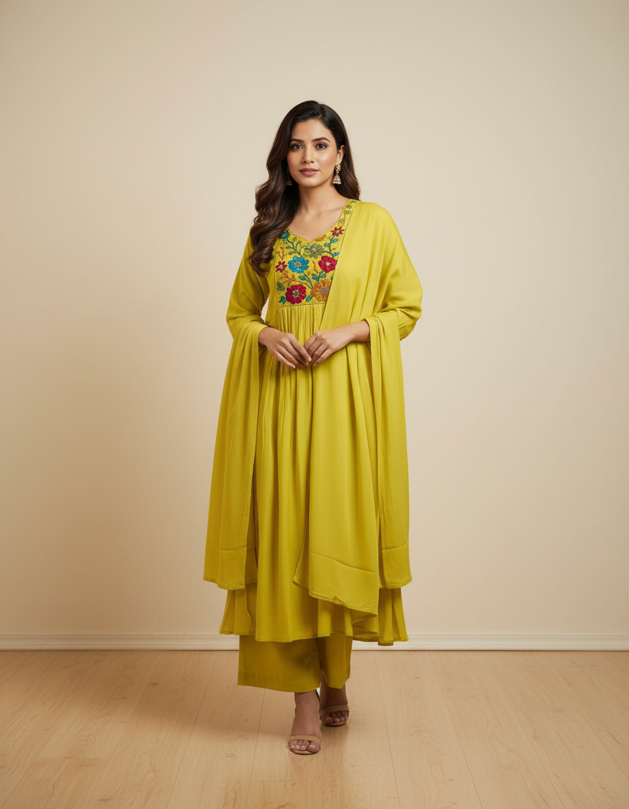 KBH03 Mul Chanderi 3 Piece Set
