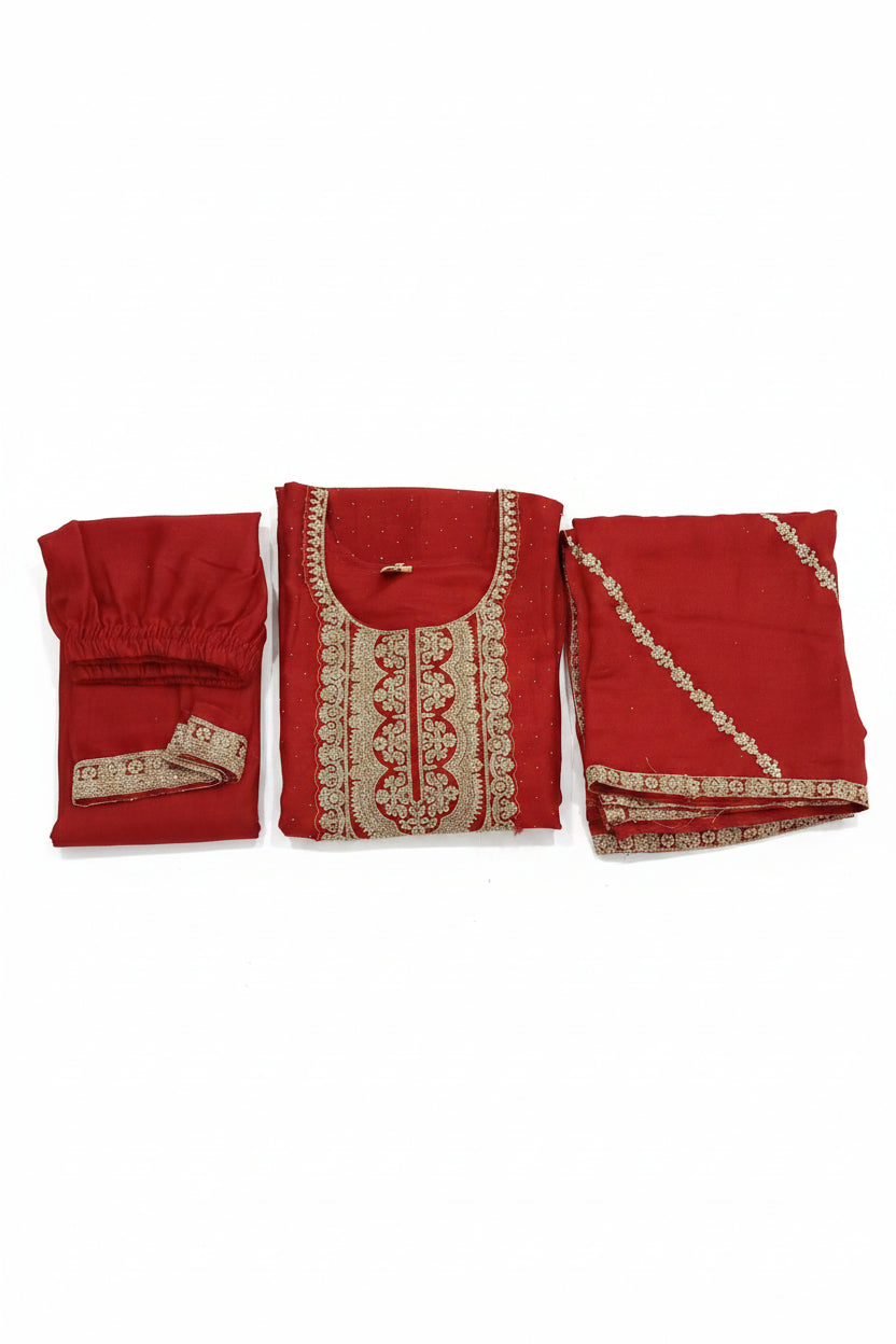 KAH02 - vichitra silk 3 Piece Set
