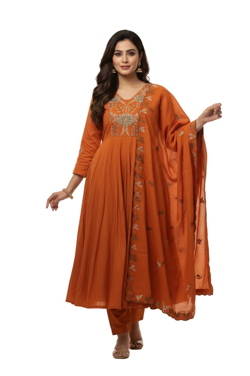 KIK14 Mul Chanderi 3 piece Set