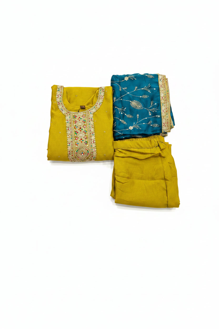 KAH03 - vichitra silk 3 Piece Set