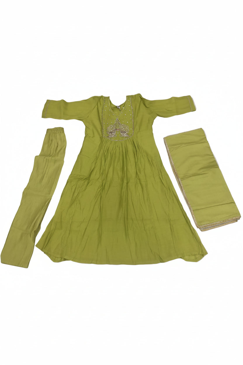 KIK11 Mul Chanderi umbrella 3 piece Set