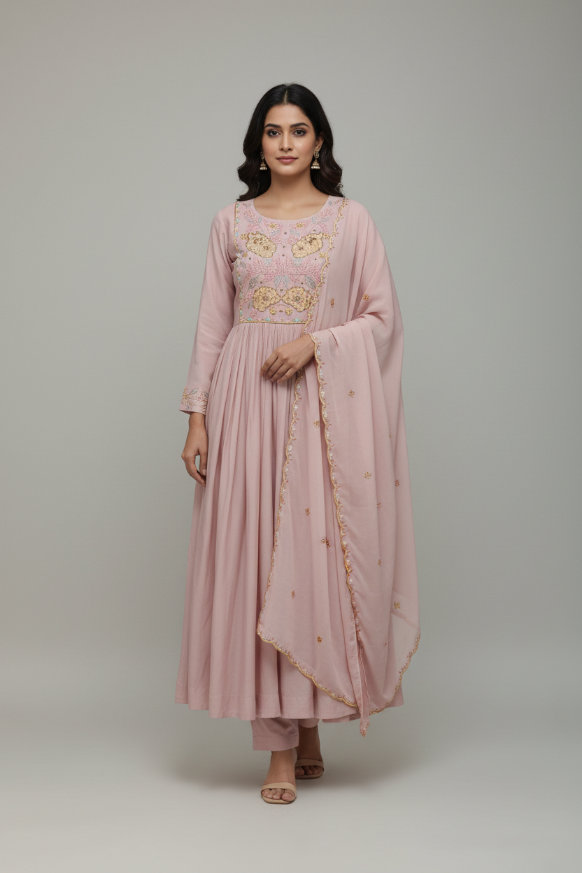 KAH15 Mul chanderi 3 Piece Set