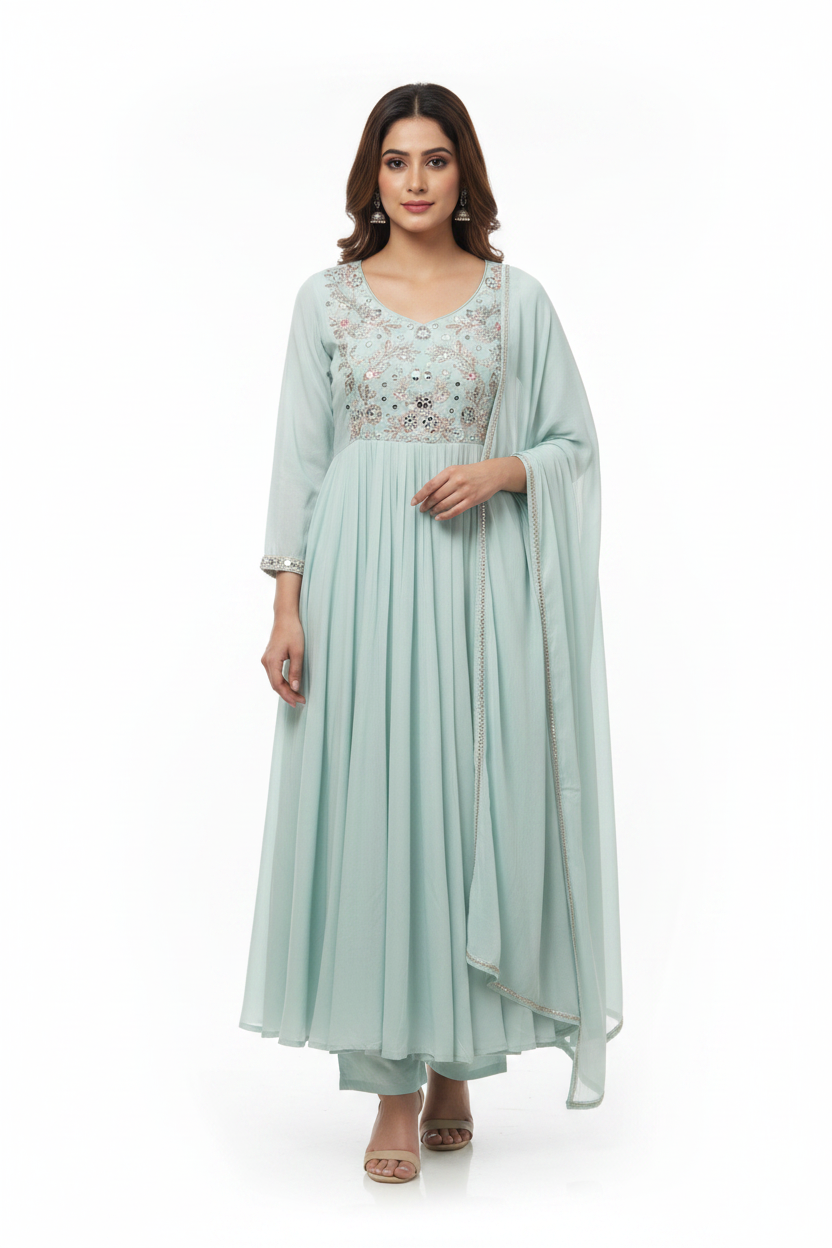 KAH19 - Mul chanderi 3 piece set