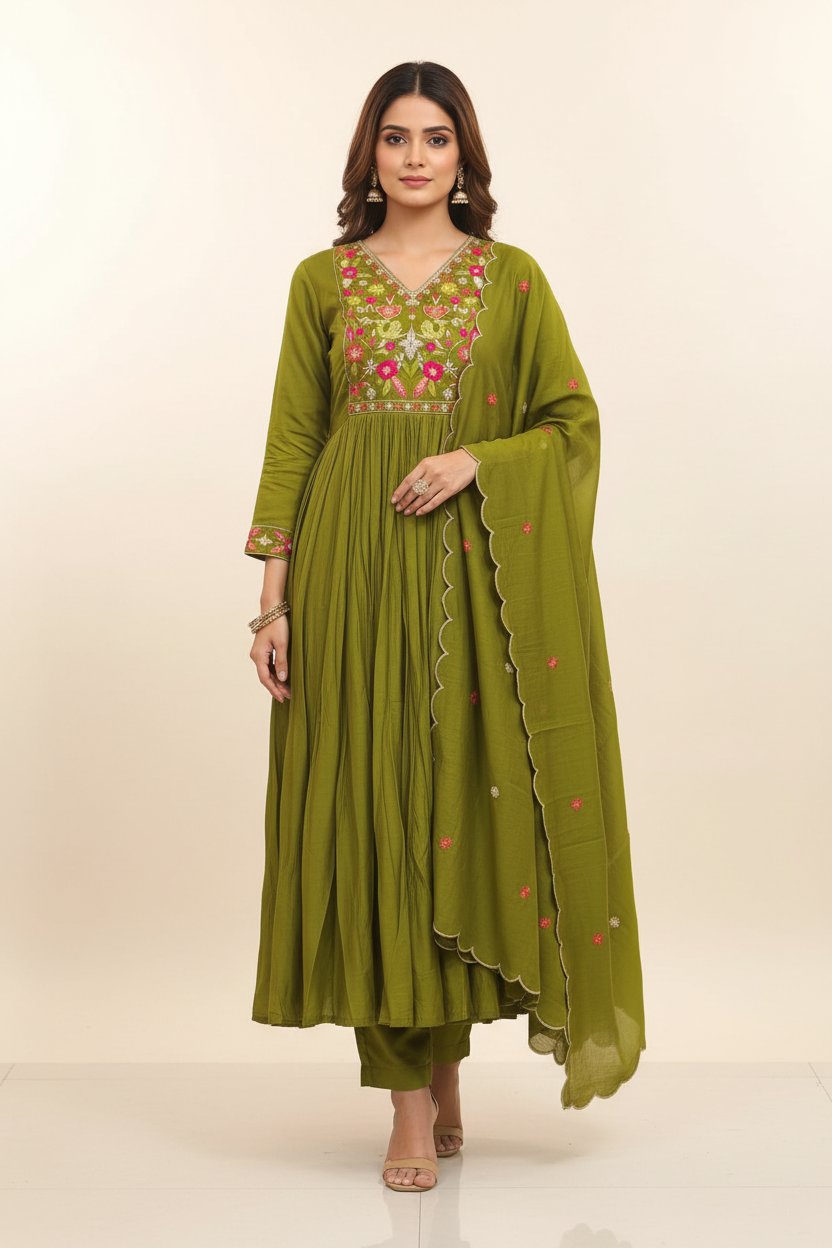 KVA77 MulChanderi 3 Piece Set