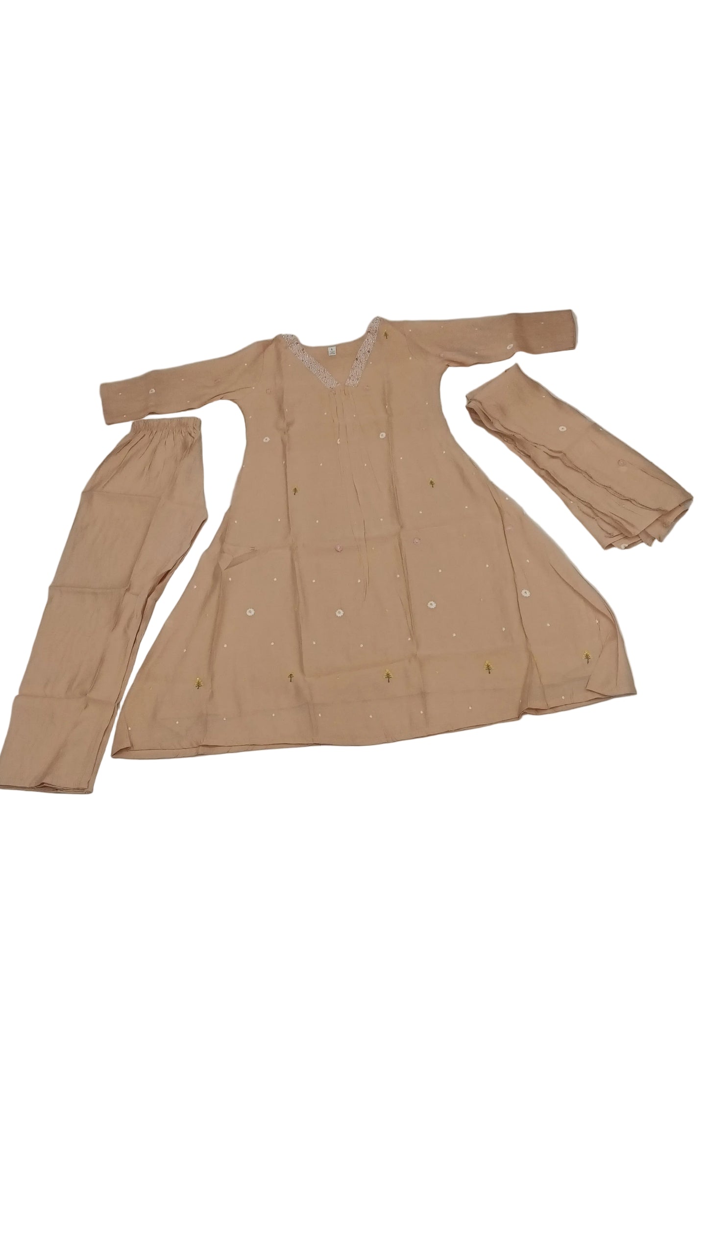 KAH18 - Mul chanderi A-line 3 Piece set