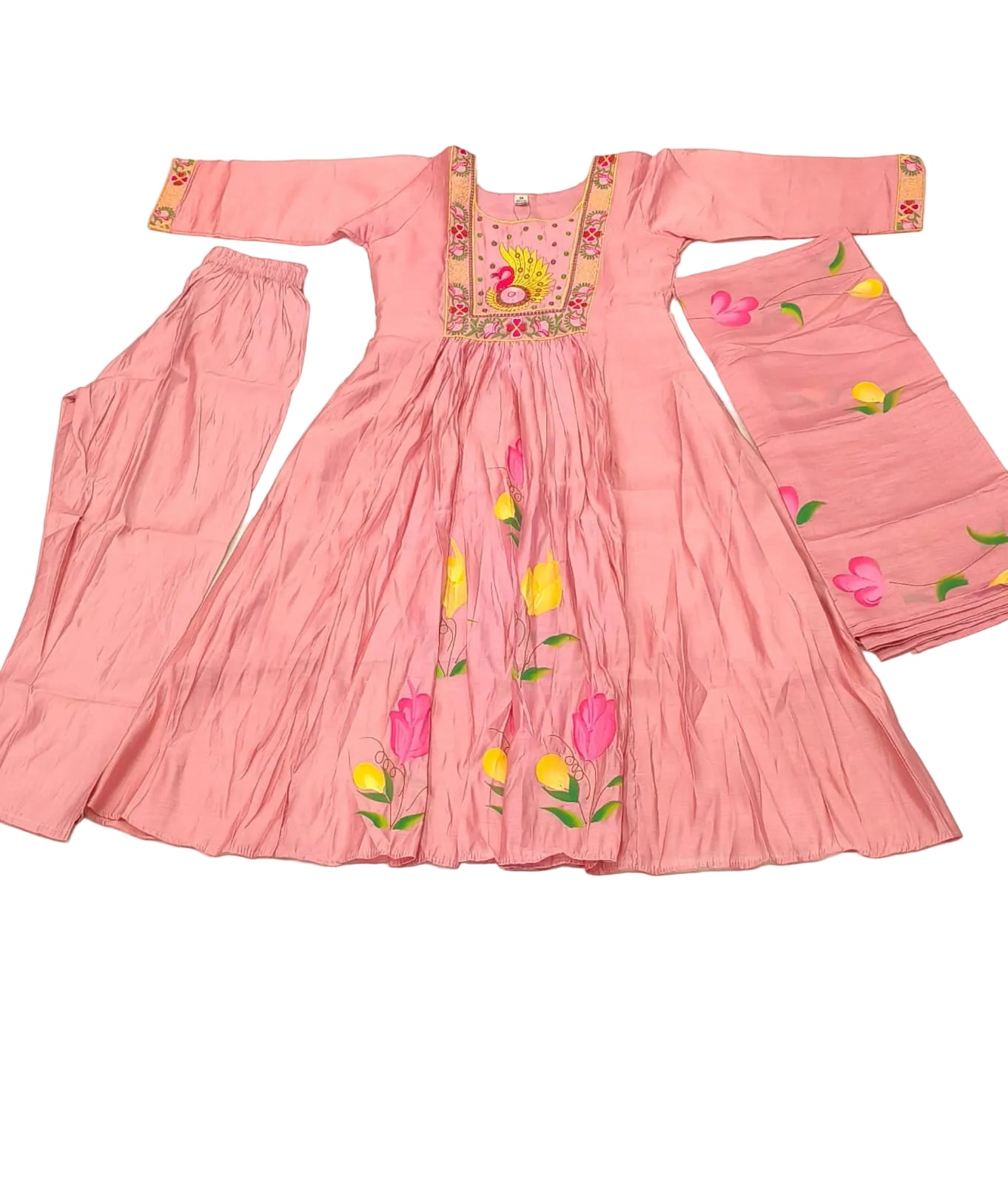KZC06 mul Chanderi 3 Piece Set
