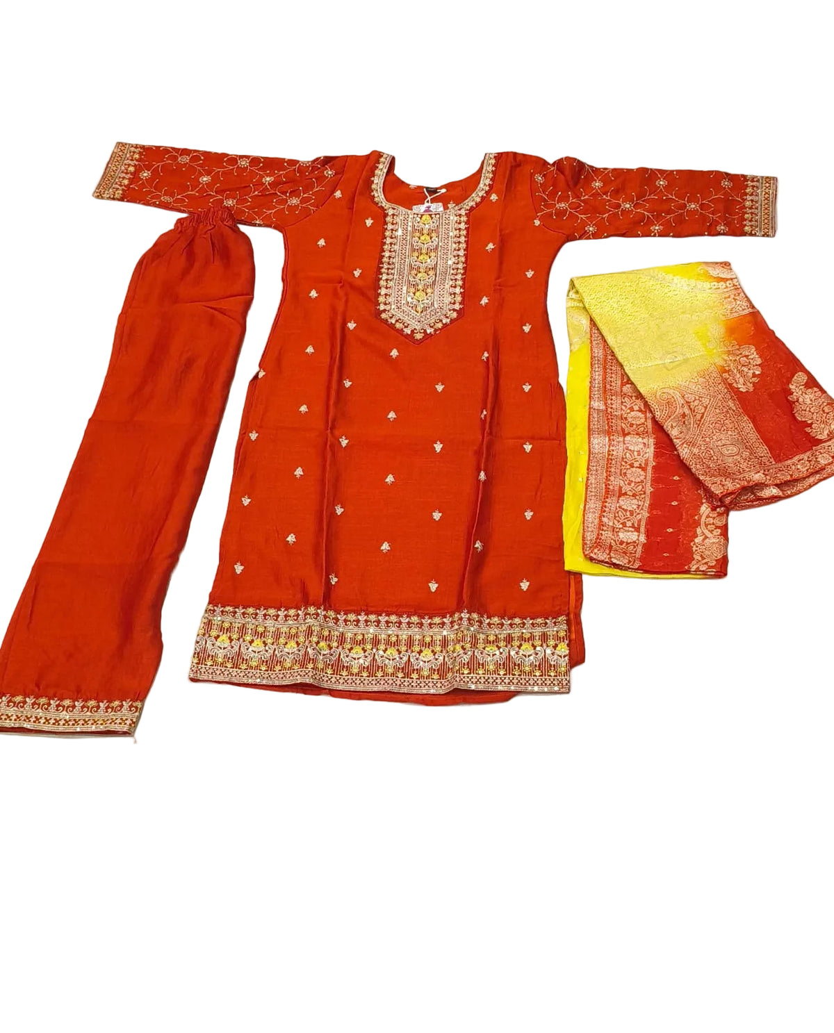 KZC02 - Vichitra silk 3 Piece Set
