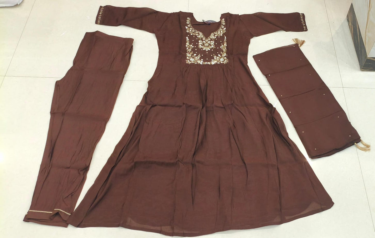 KIK20-Mul Chanderi 3 Piece