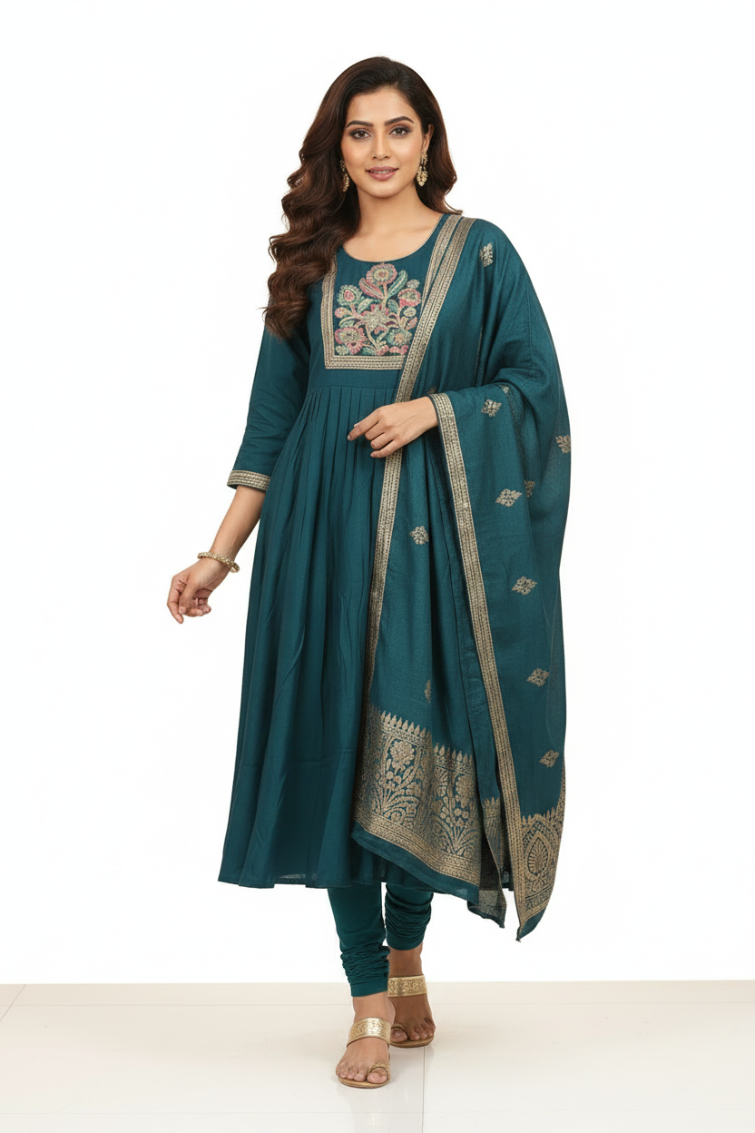 KSG106- Mul Chanderi 3 Piece
