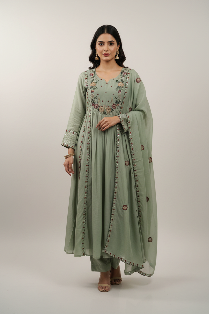 KAH26 - Mul chanderi 3 piece set