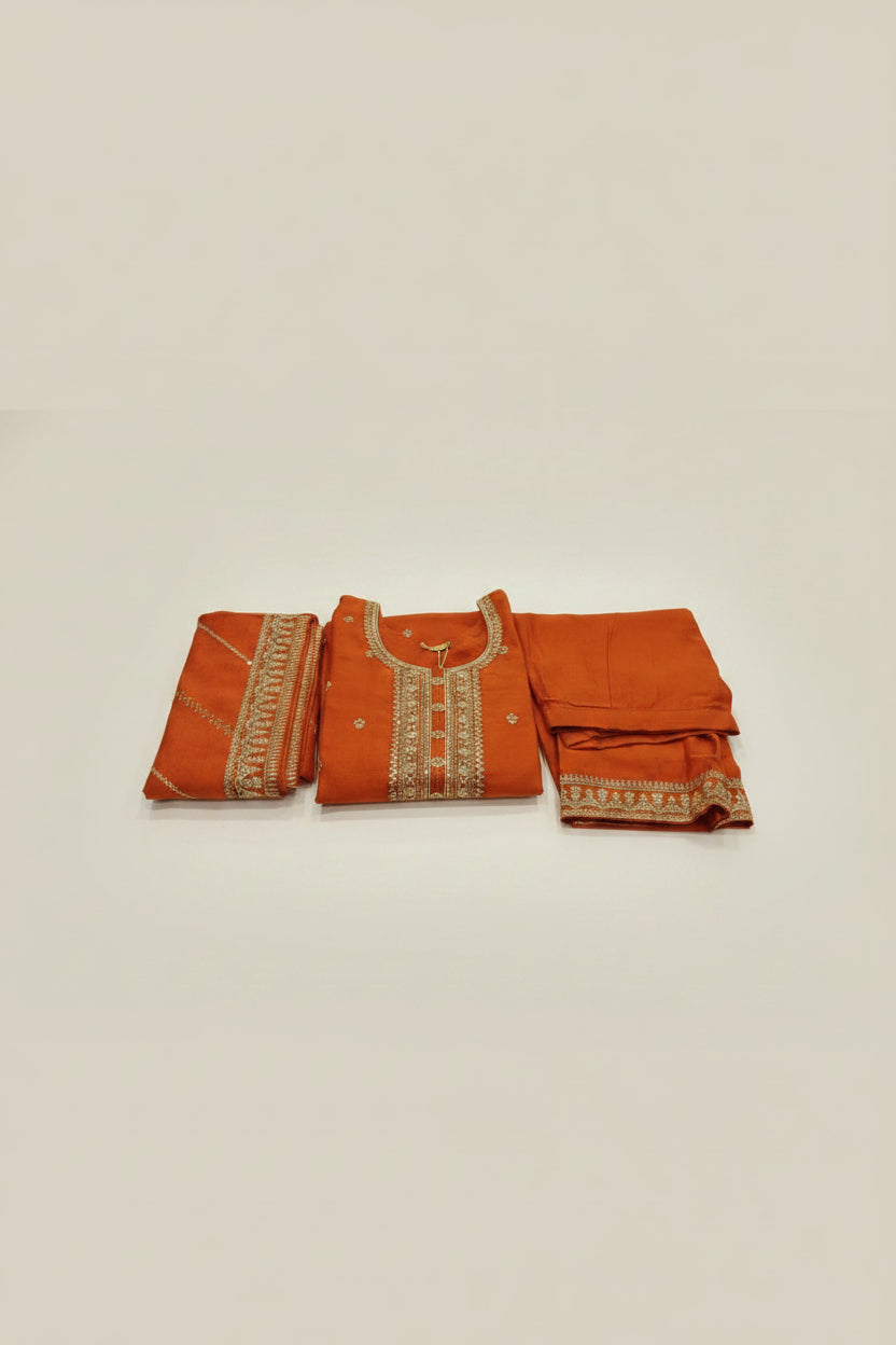 KAH02 - vichitra silk 3 Piece Set