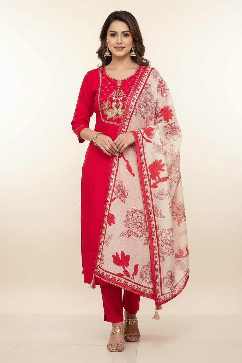KIK03 mul chanderi 3 piece set