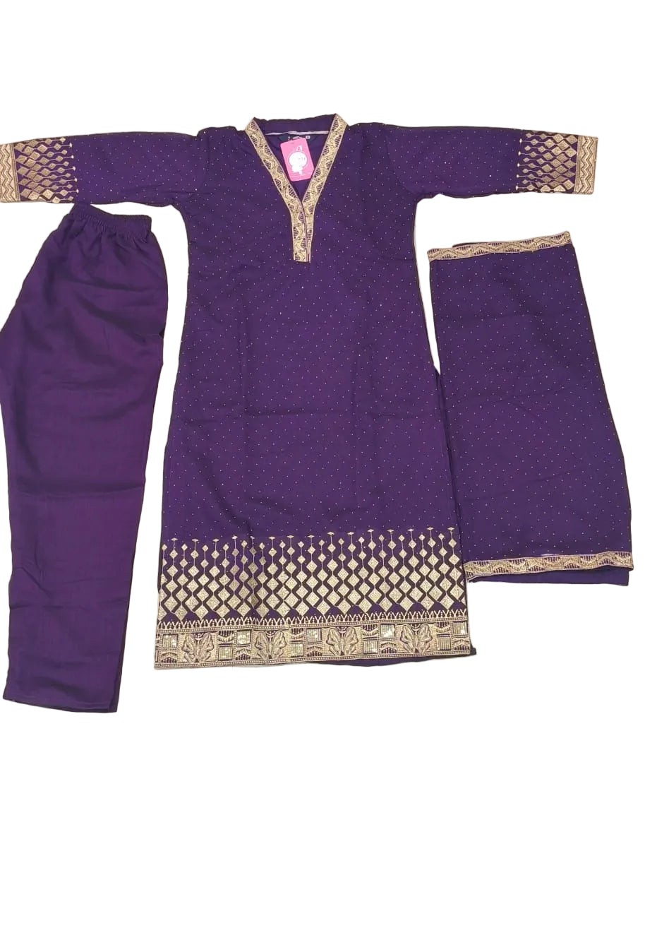 KZC10 Vichitra Silk 3 Piece Set