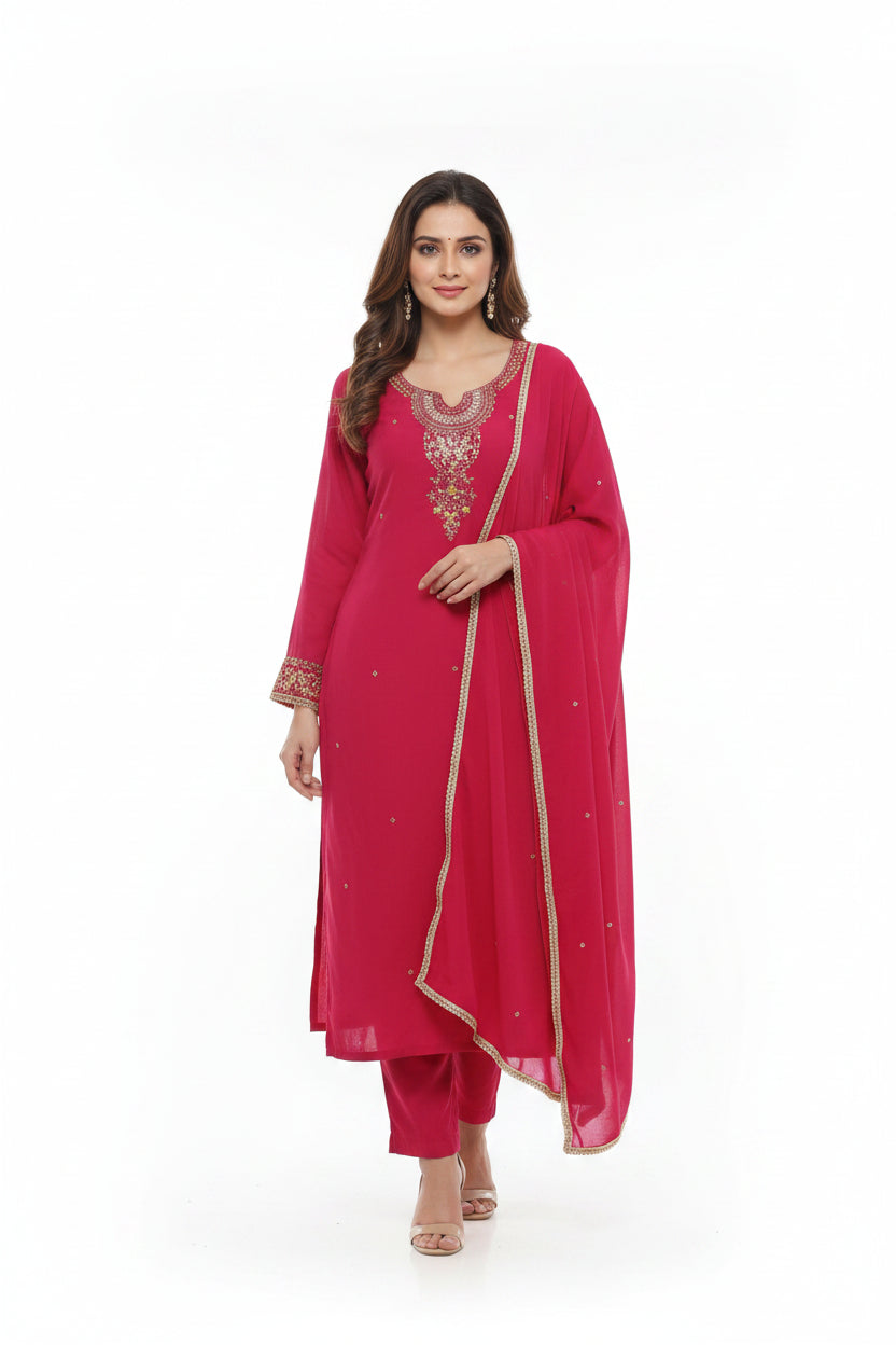 KVA16 Vichithra Silk 3 Piece Set