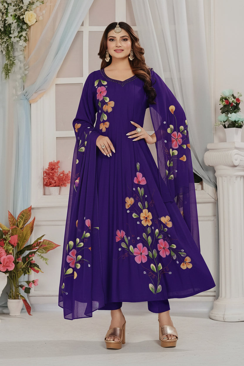 KIK12 - mul chanderi 3 piece set