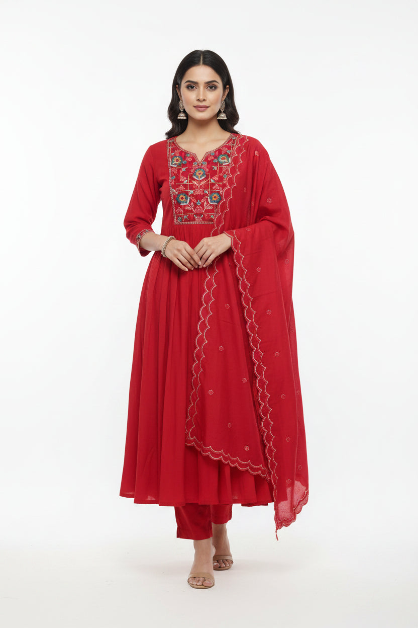 KVAH17 Mul Chanderi 3 Piece Set