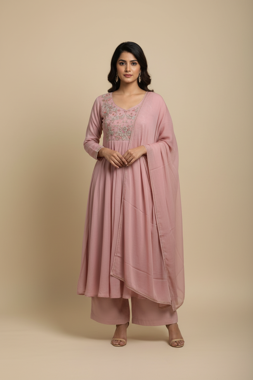 KAH19 - Mul chanderi 3 piece set