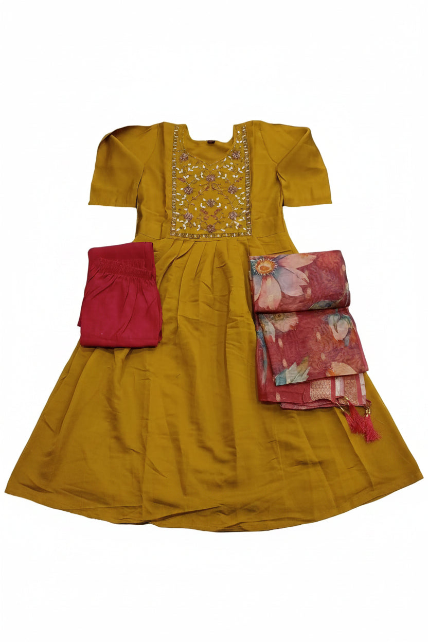 KSG35 Mul Chanderi 3 Piece Set
