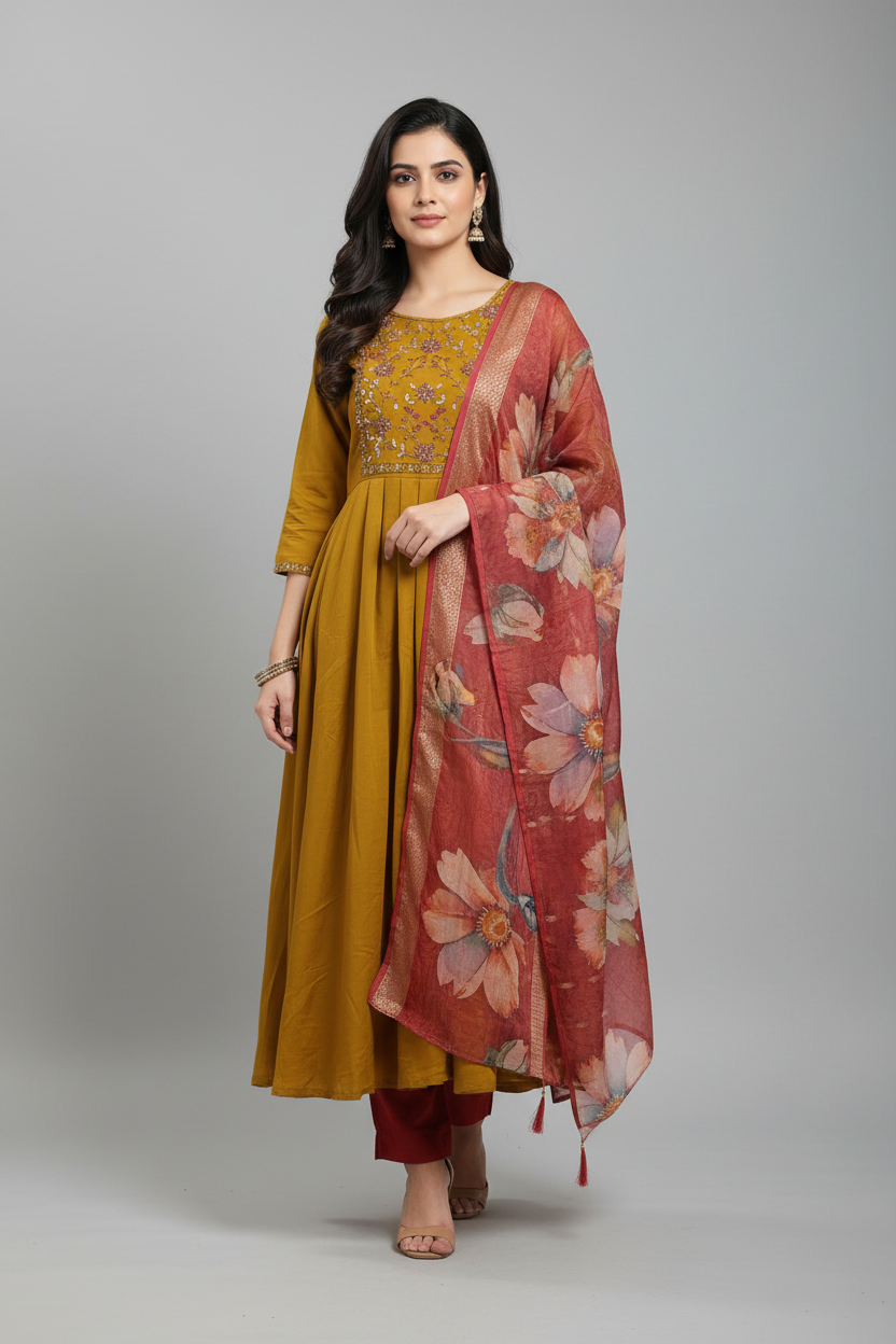 KSG35 Mul Chanderi 3 Piece Set