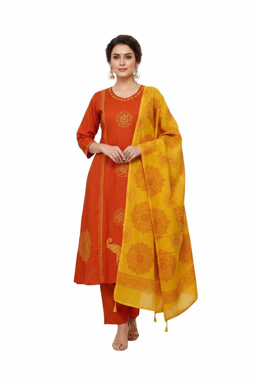 KSG79 - Cotton A-line 3 Piece Set