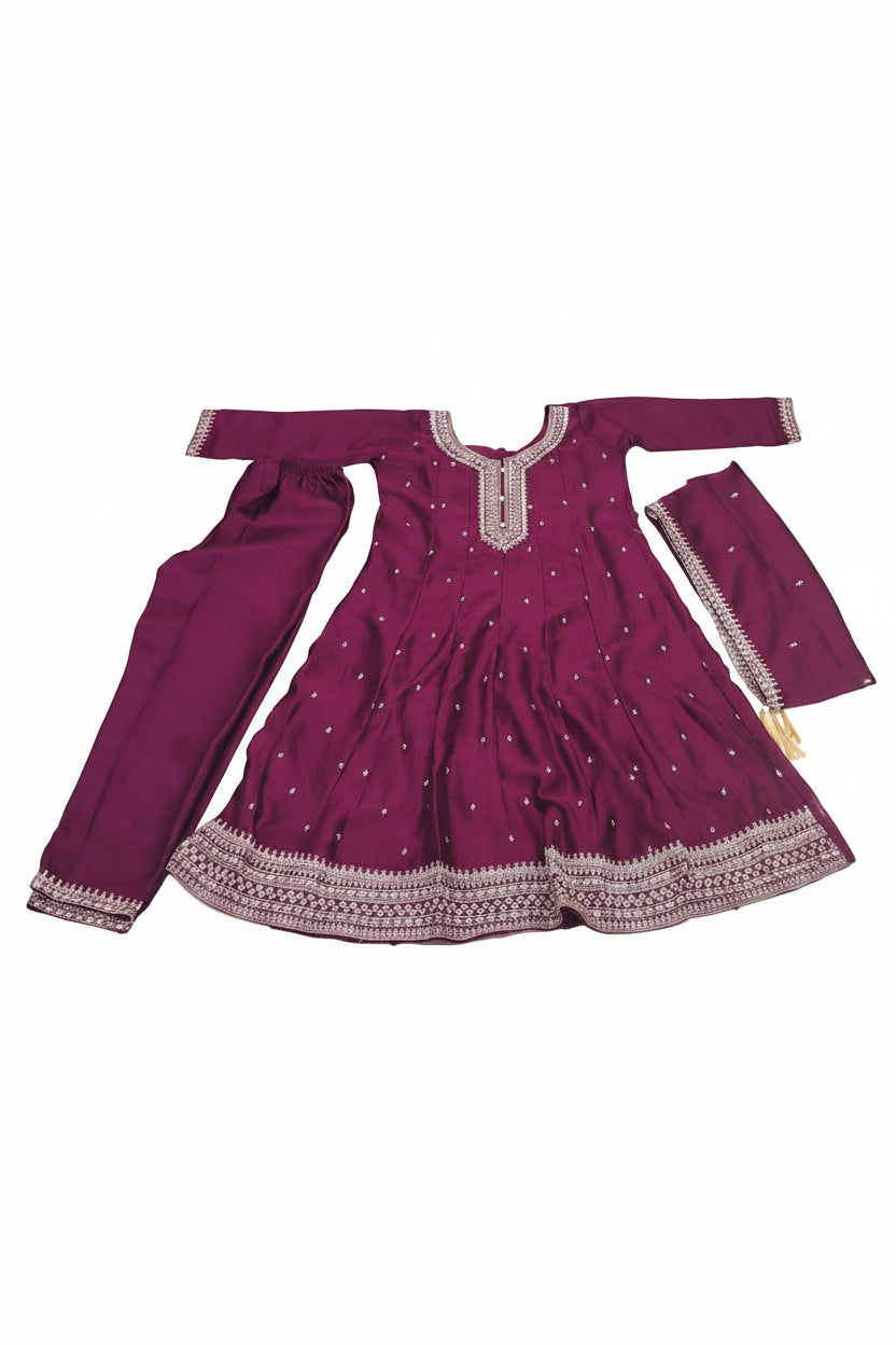 KVA44 - Vichitra silk 3 Piece Set